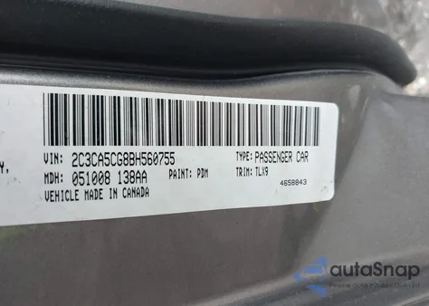 2011 Chrysler 300 Limited from USA, damaged, VIN 2C3CA5CG8BH560755